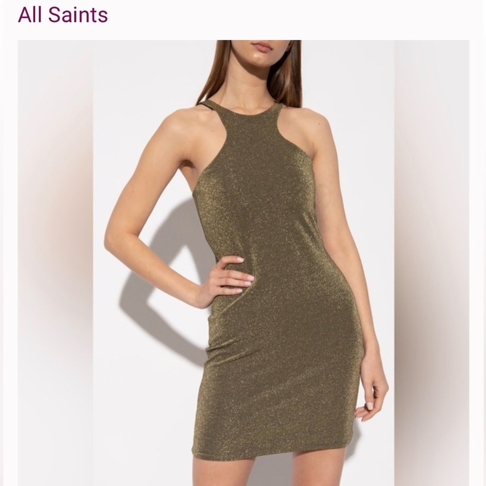 All Saints Gold Mini Dress